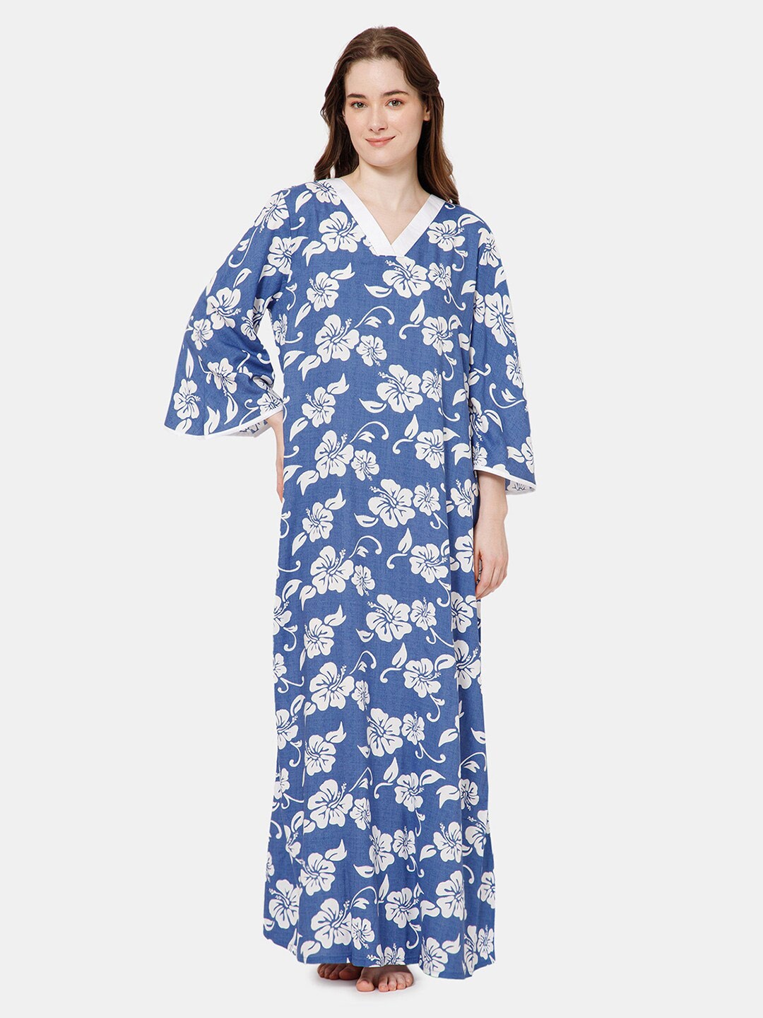 

NAIDU HALL Floral Printed Maxi Nightdress, Blue