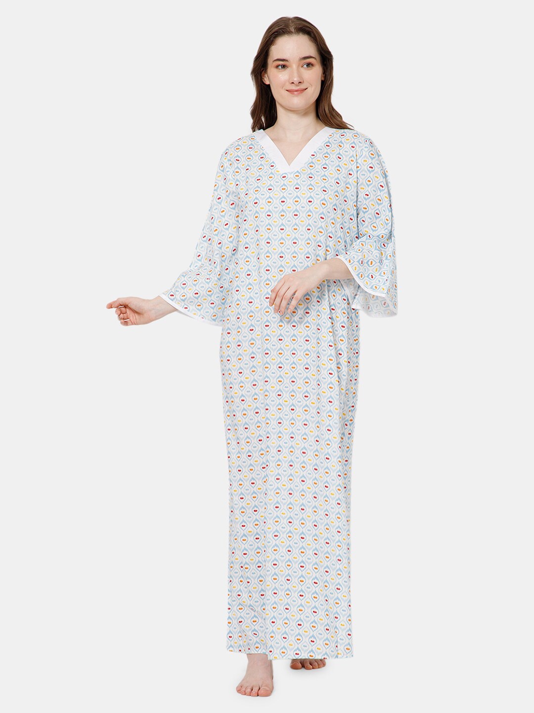 

NAIDU HALL Printed Maxi Nightdress, Blue