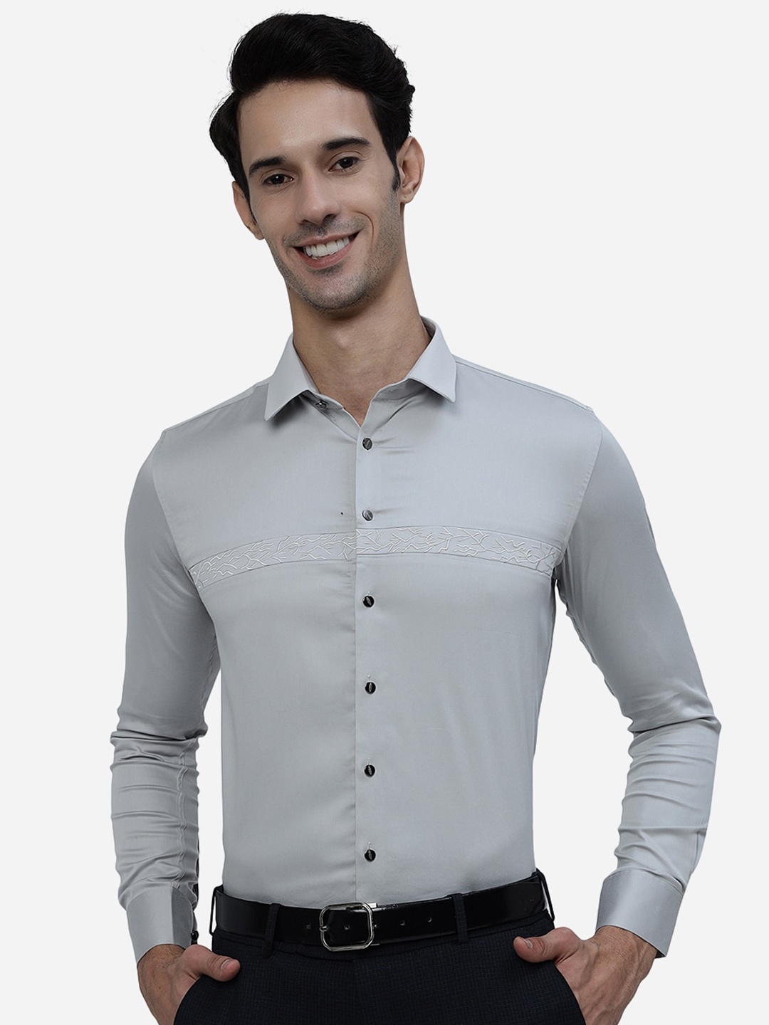 

JB STUDIO Slim Fit Formal Pure Cotton Shirt, Grey