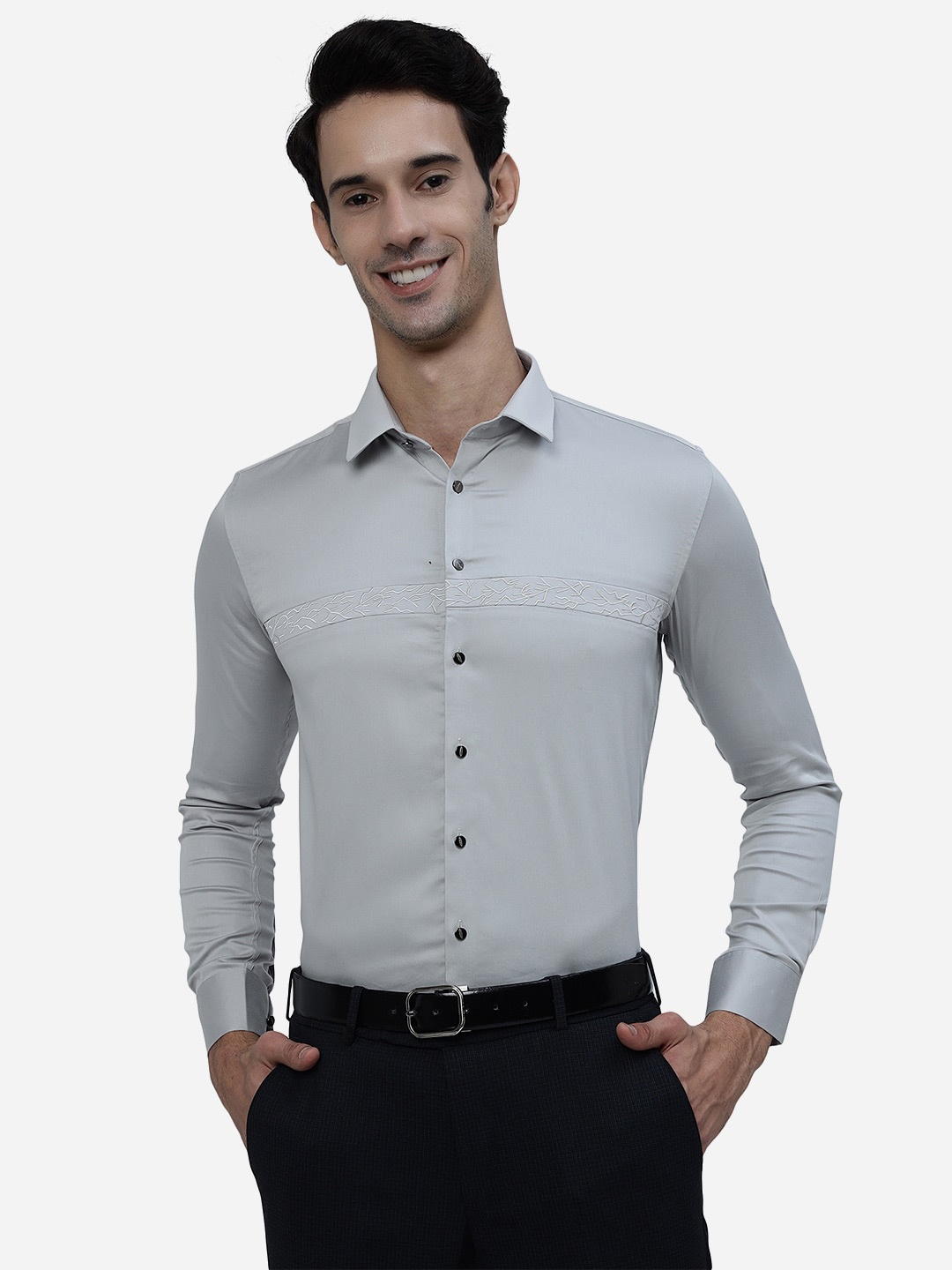 

JB STUDIO Slim Fit Formal Pure Cotton Shirt, Grey