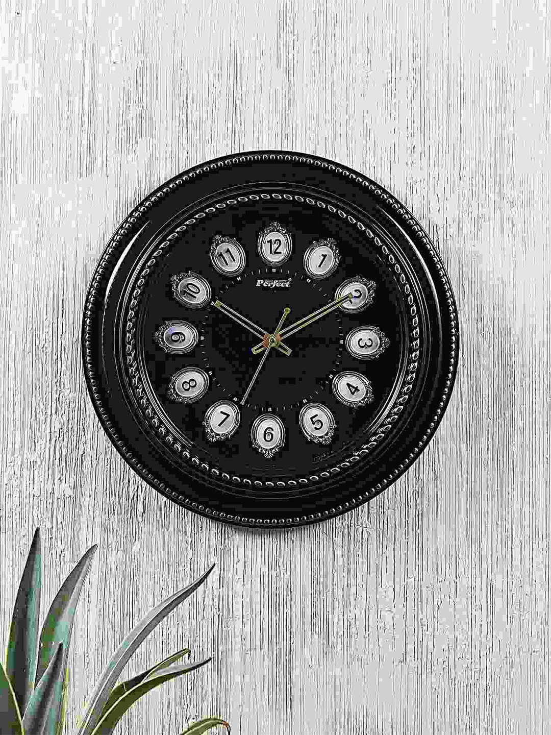 

EXIM DECOR Black & White Colourblocked Contemporary Wall Clock