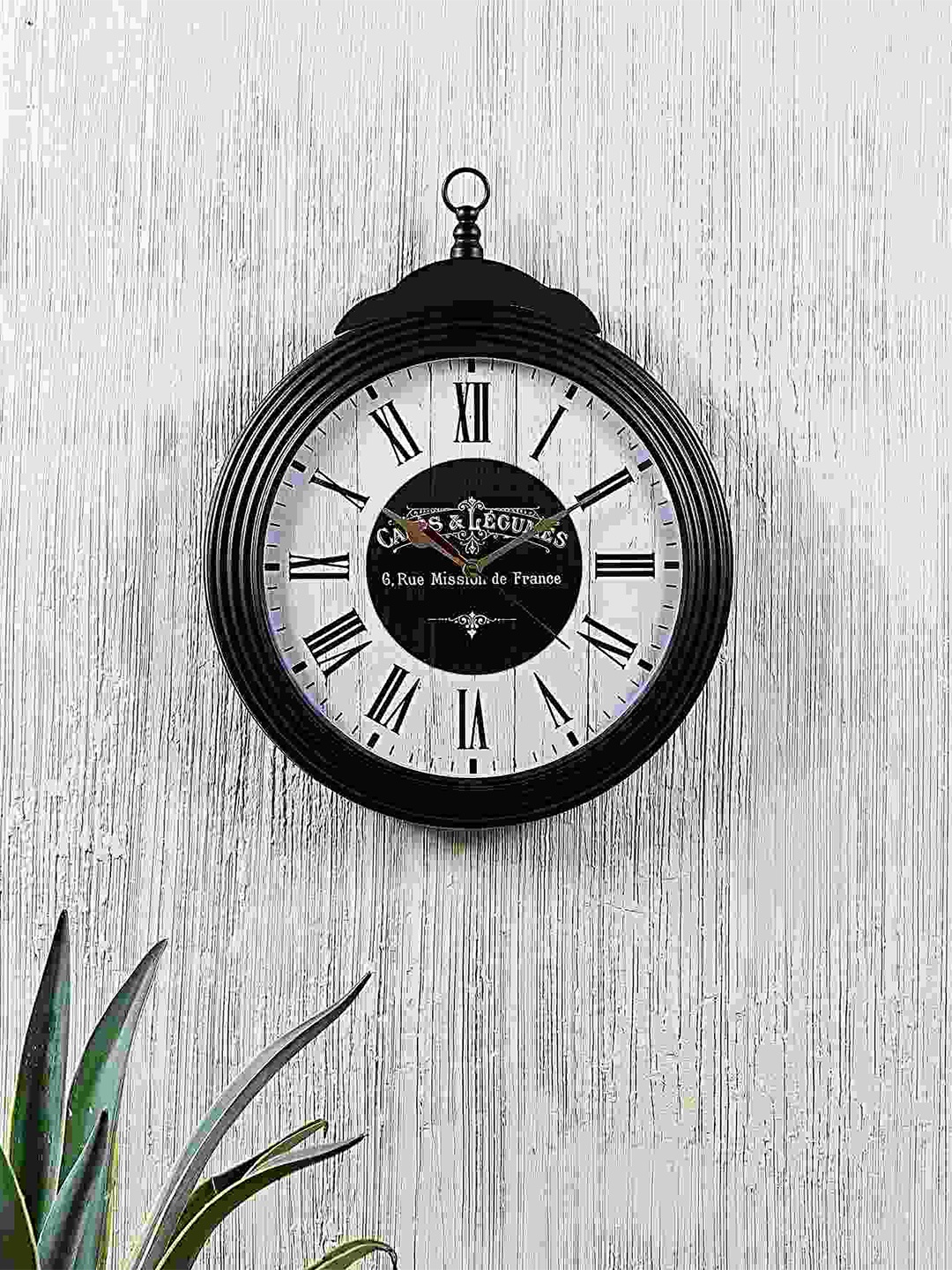 

EXIM DECOR Black & White Contemporary Wall Clock