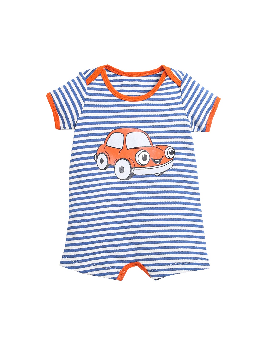

Nino Bambino Infants Striped Organic Cotton Rompers, Blue