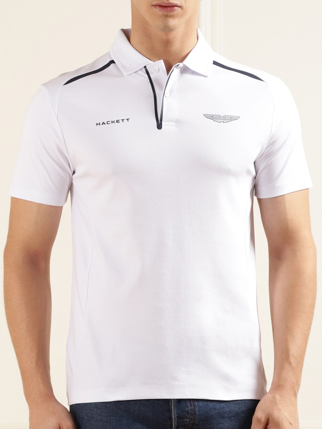 

HACKETT LONDON Polo Collar Cotton T-Shirt, White