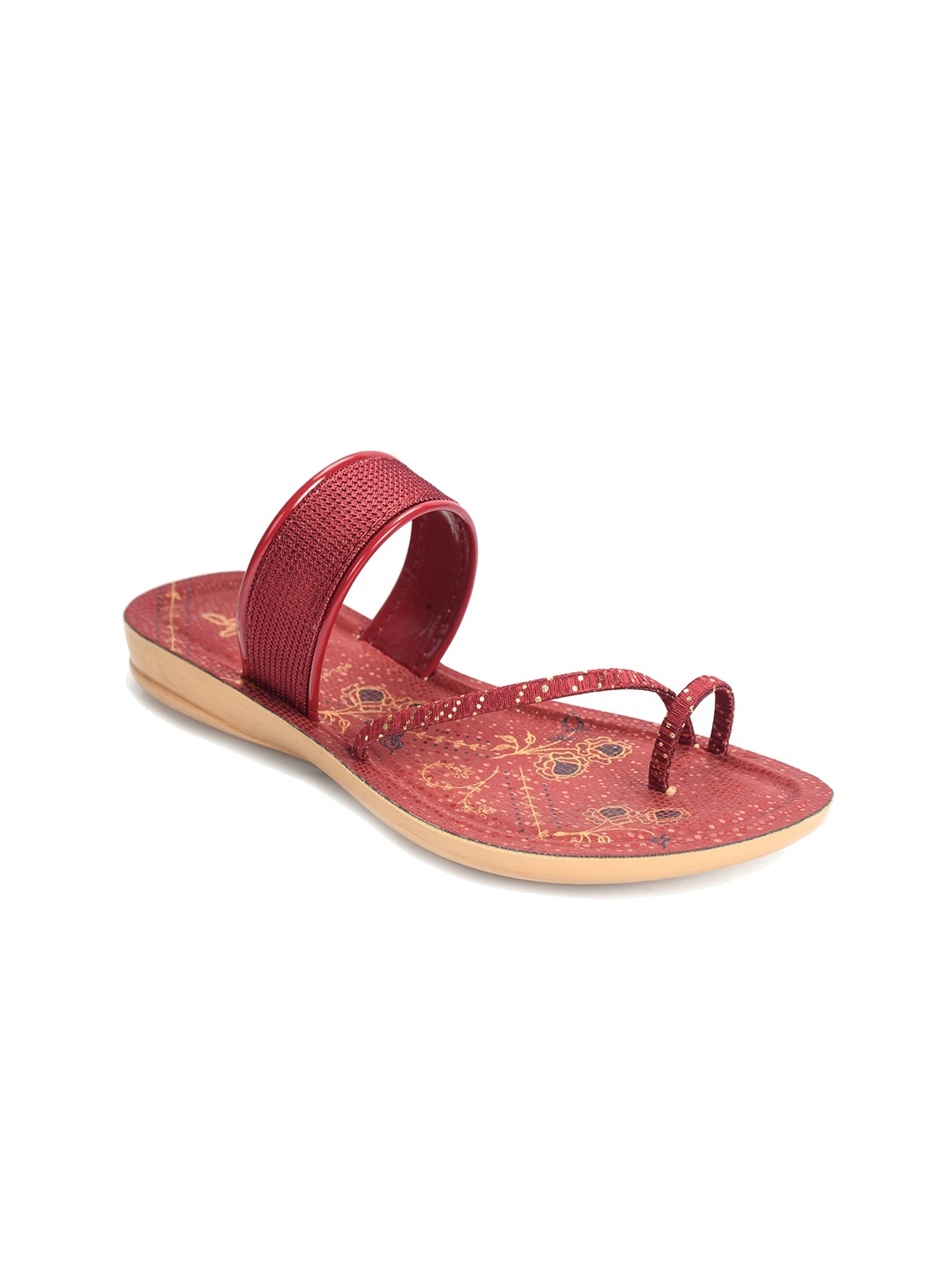 

Ajanta Textured Strappy One Toe Flats, Red
