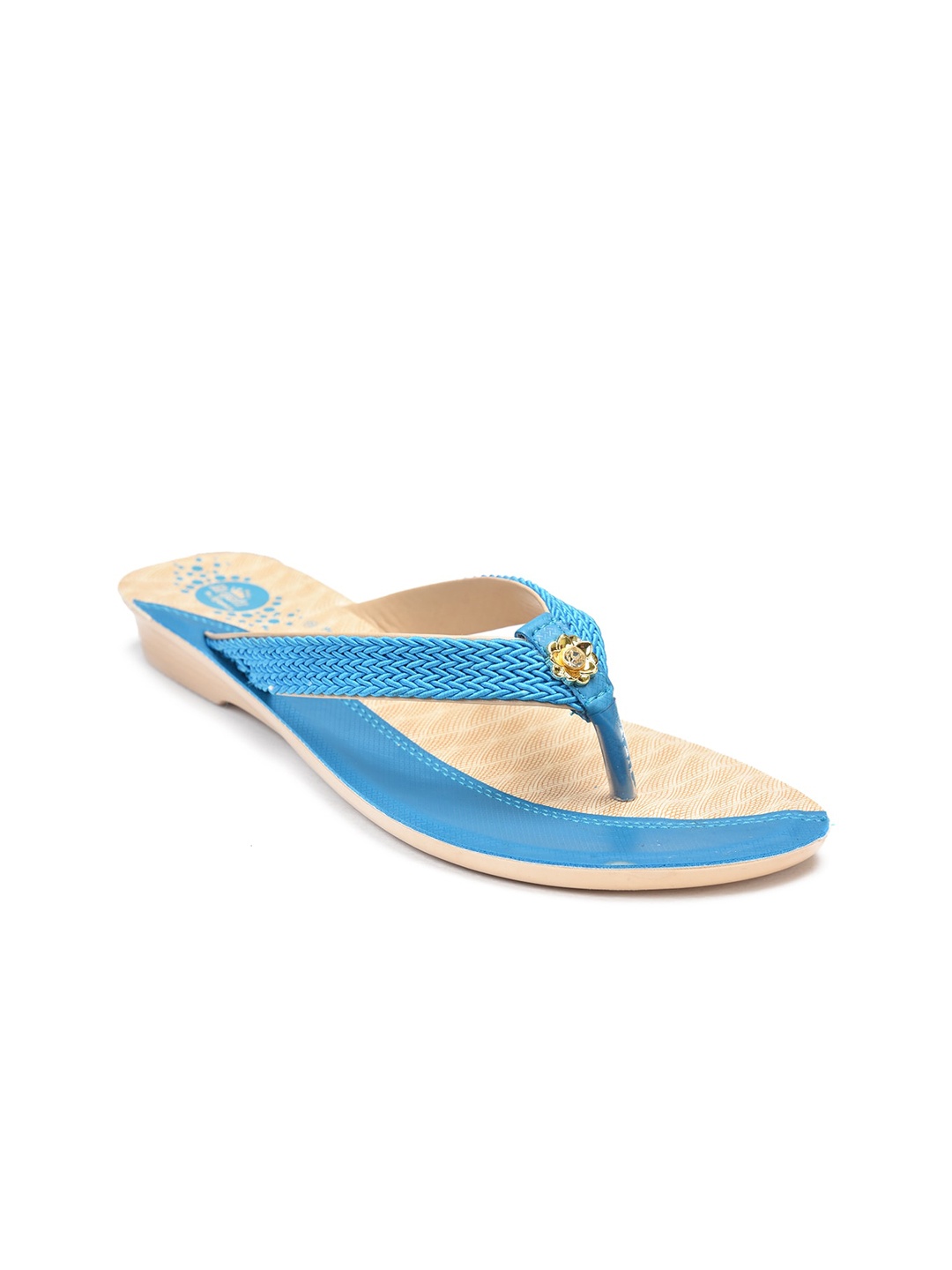 

Ajanta Colourblocked Open Toe Flats, Blue