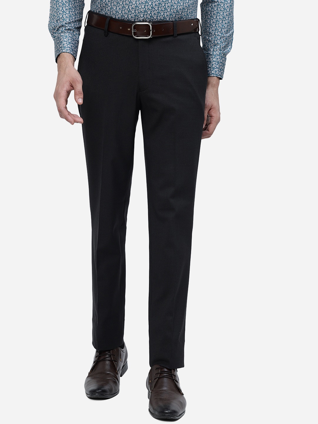 

JB STUDIO Men Slim Fit Formal Trousers, Grey