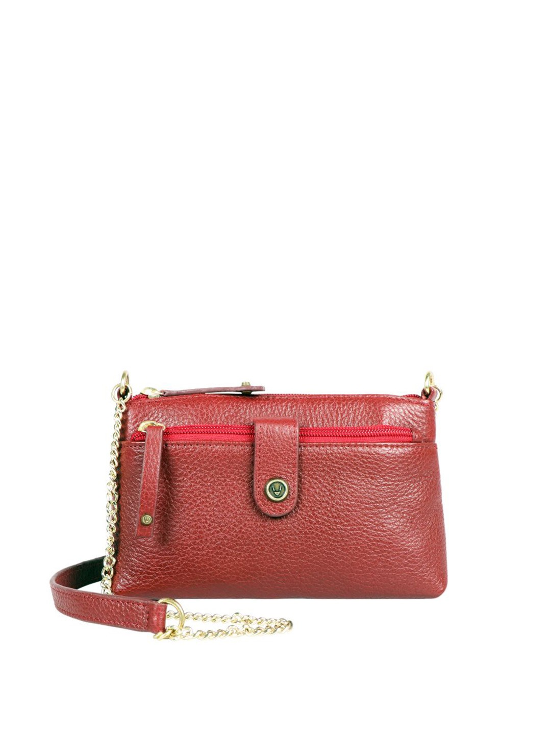 

Hidesign Red Textured leather Purse Clutch