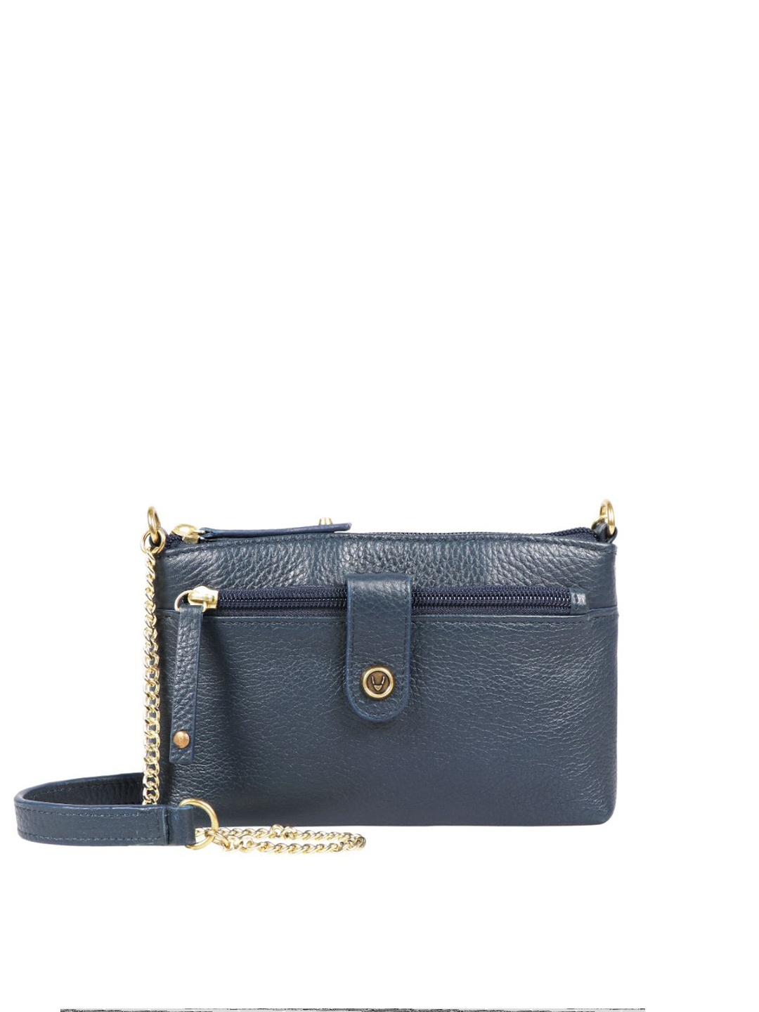 

Hidesign Textured Leather Structured Sling Bag, Blue