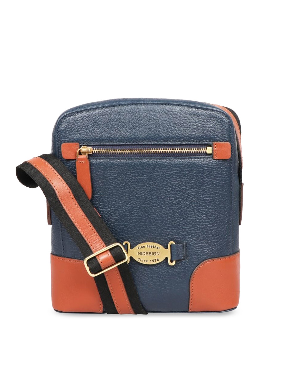 

Hidesign Colourblocked Leather Sling Bag, Blue