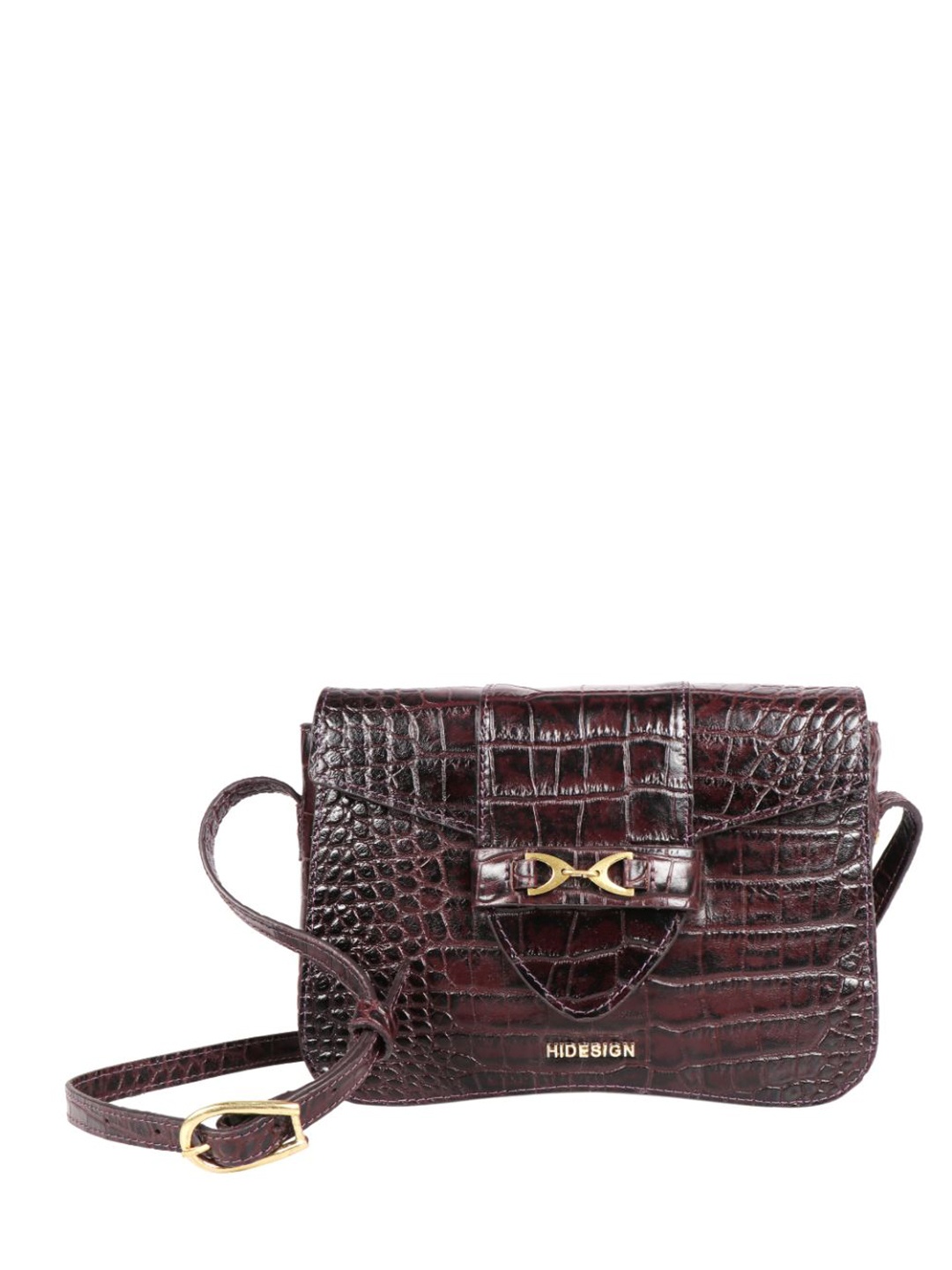 

Hidesign Textured Leather Structured Sling Bag, Purple