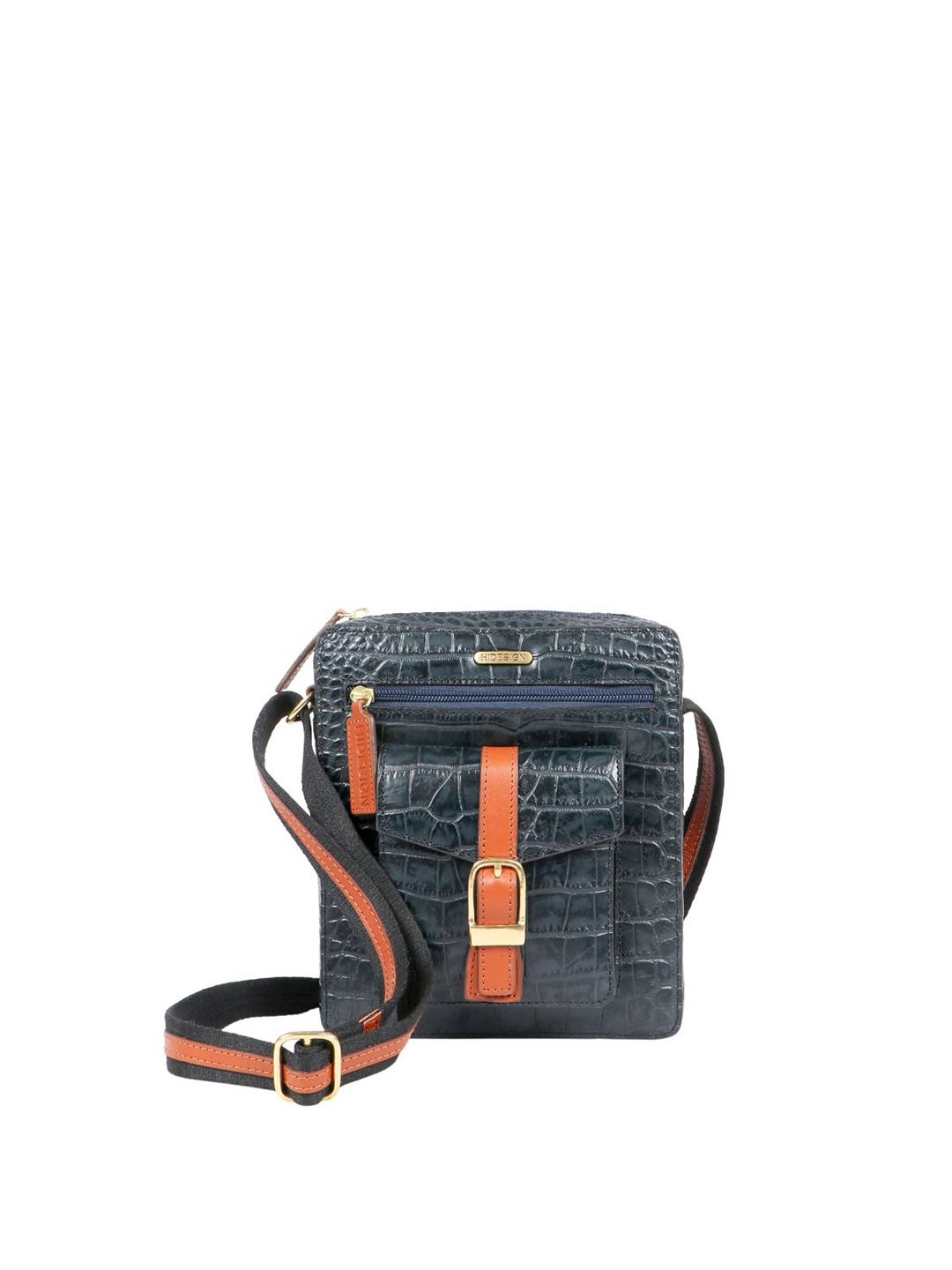

Hidesign Textured Leather Messenger Bag, Blue