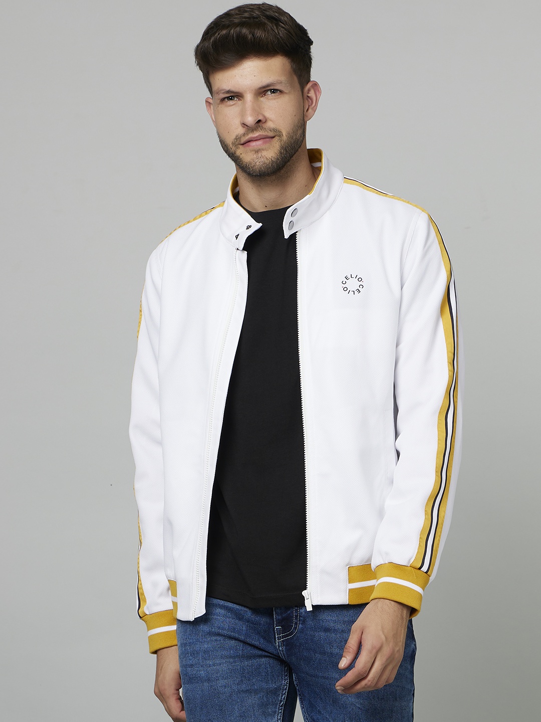 

Celio Striped Sporty Jacket, White