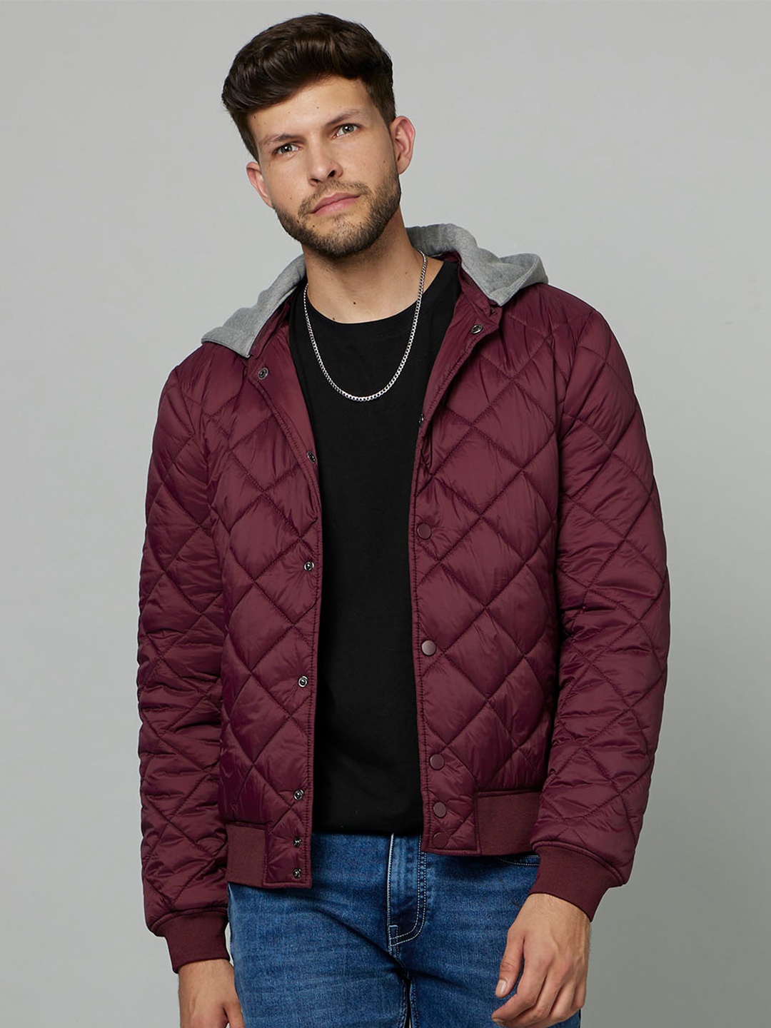 

Celio Hooded Puffer Jacket, Maroon