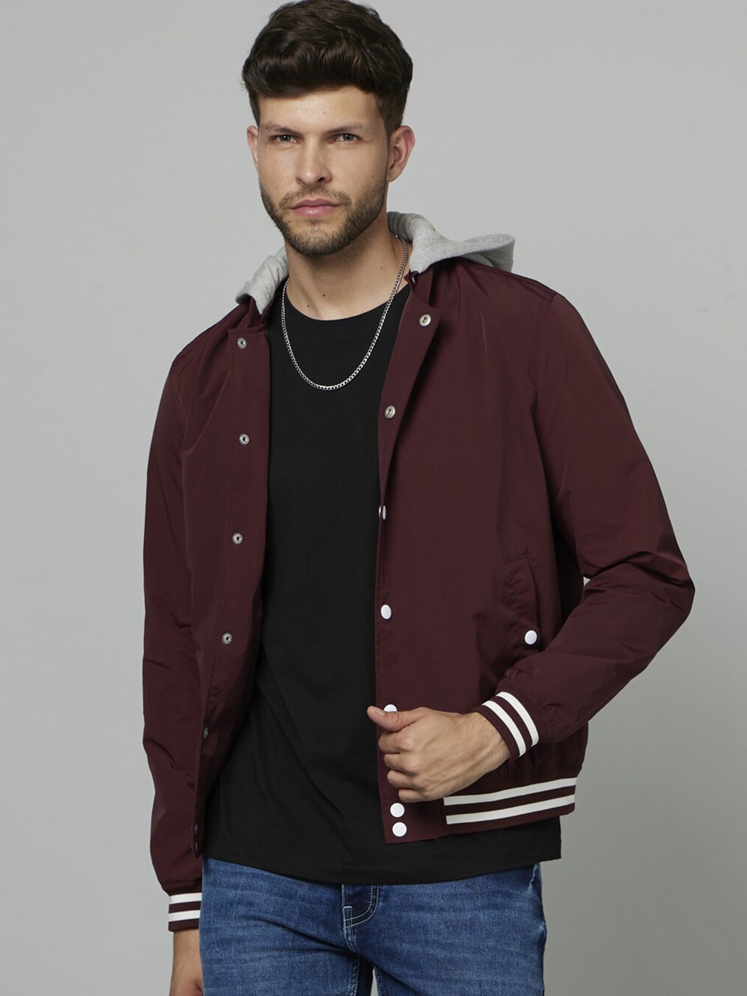 

Celio Hooded Bomber Jacket, Maroon
