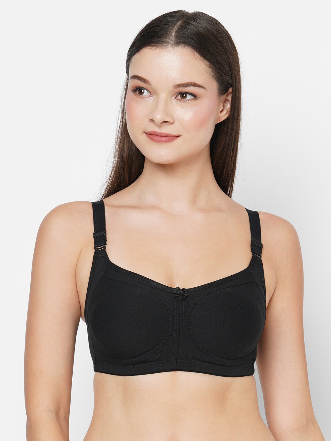 

Planetinner Full Coverage Non Padded Rapid-Dry Cotton T-shirt Bra With All Day Comfort, Black