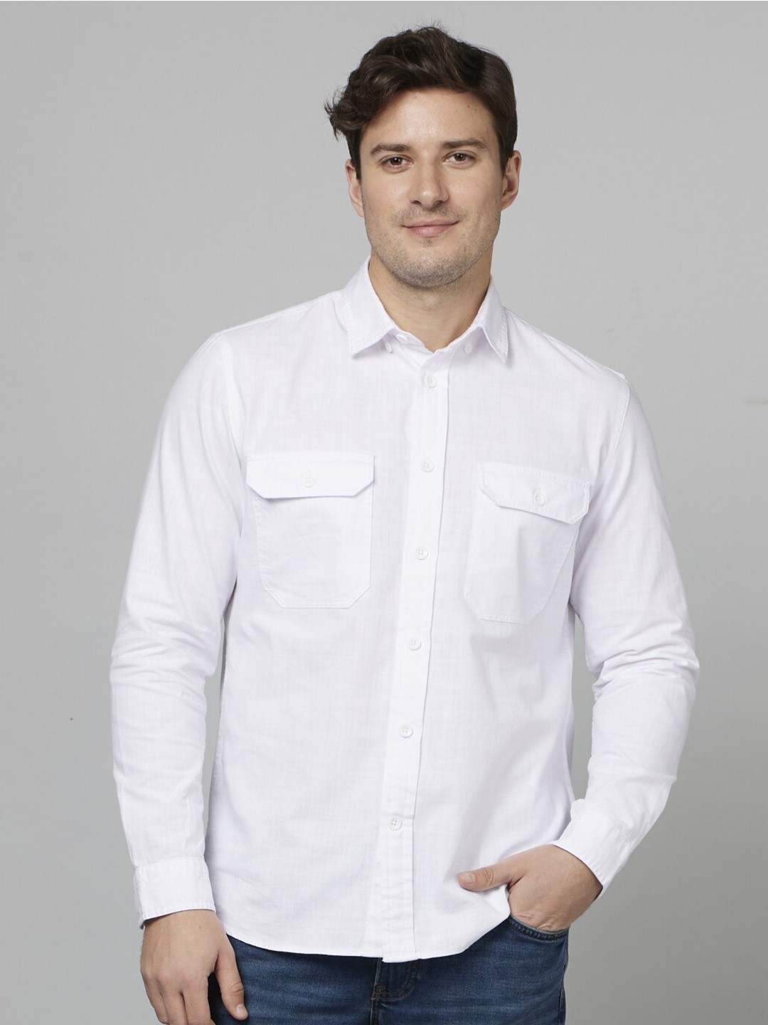 

Celio Classic Opaque Cotton Casual Shirt, White