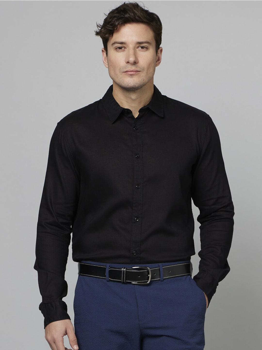 

Celio Classic Linen Formal Shirt, Black