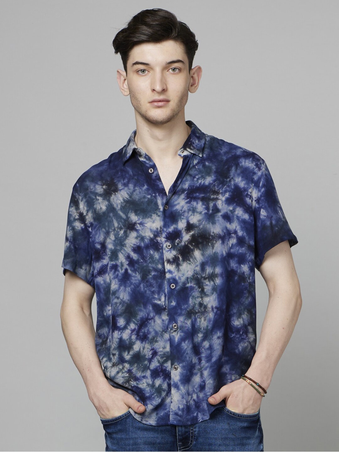 

Celio Classic Abstract Printed Casual Shirt, Blue