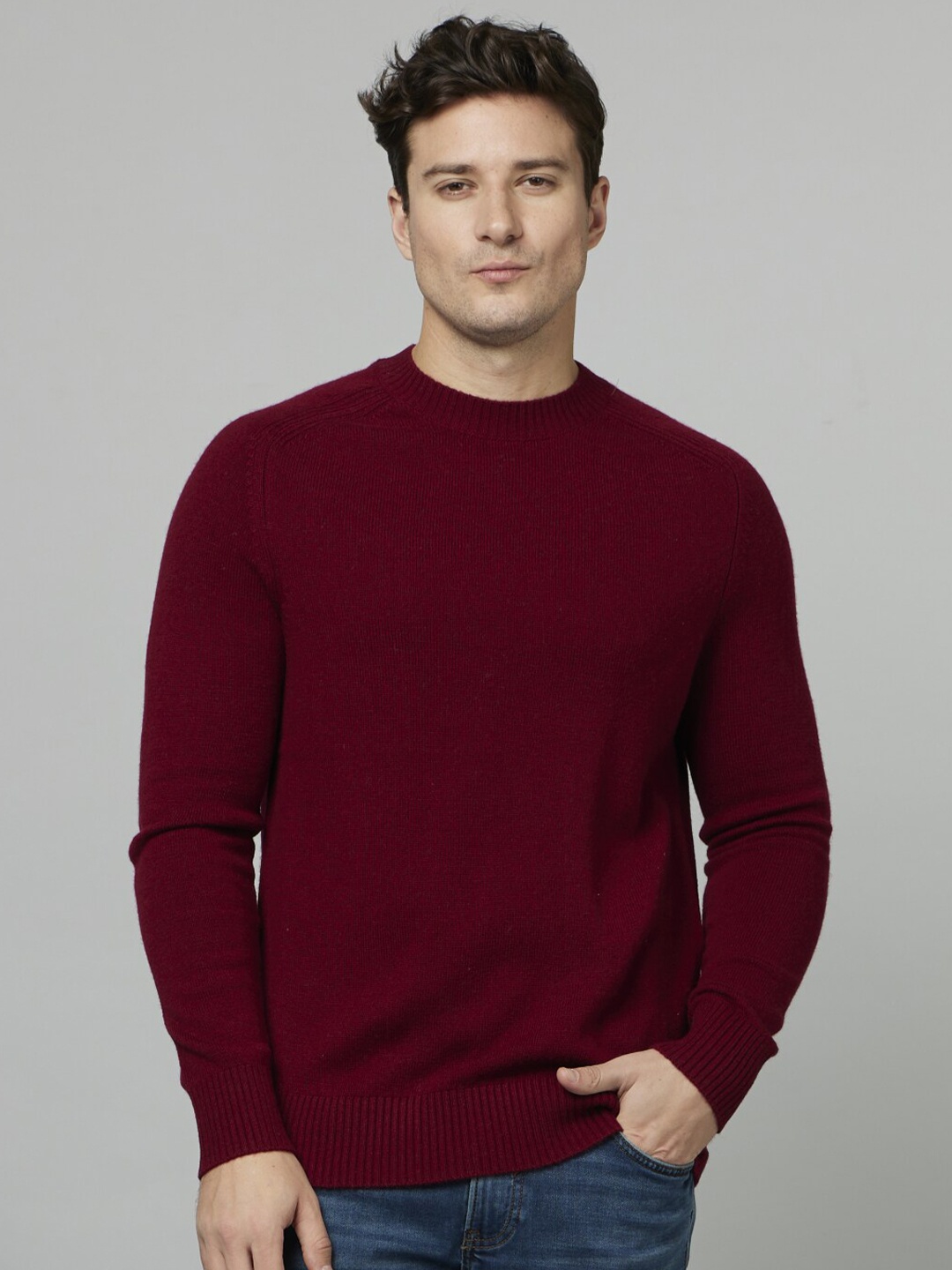 

Celio Round Neck Cotton Pullover, Maroon