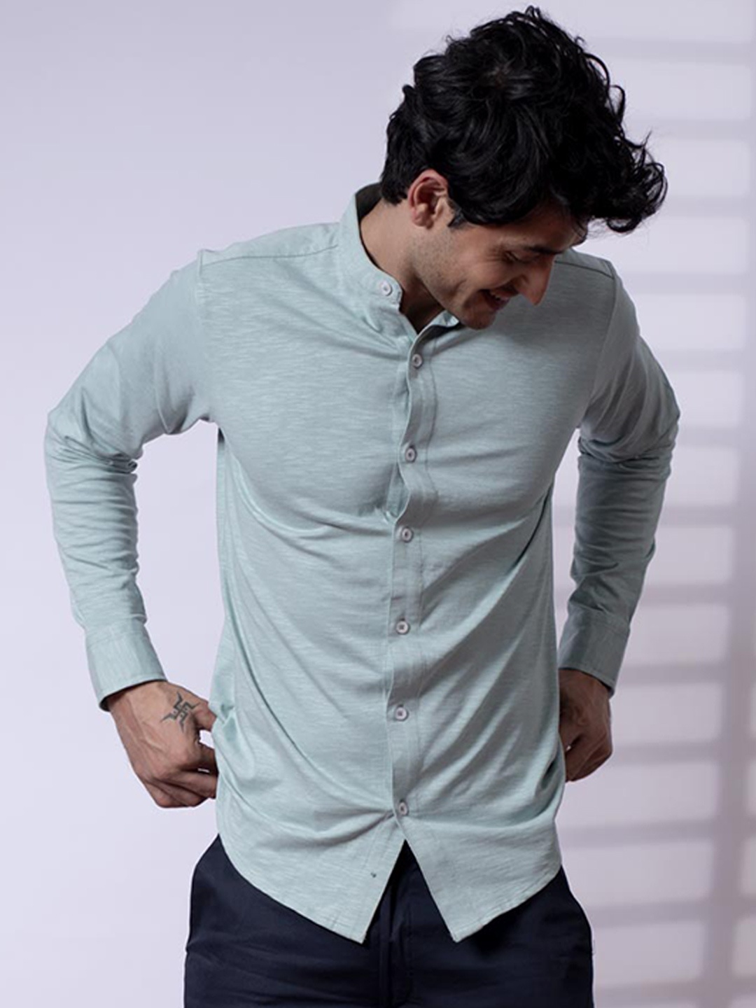

Beyours Classic Horizontal Striped Casual Shirt, Blue