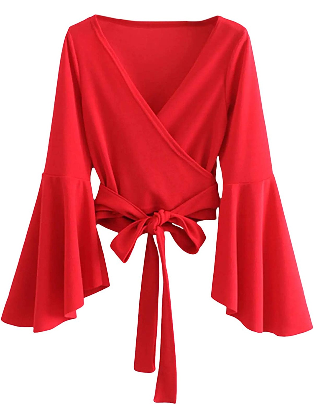 

Samsara Couture Bell Sleeves Top, Red