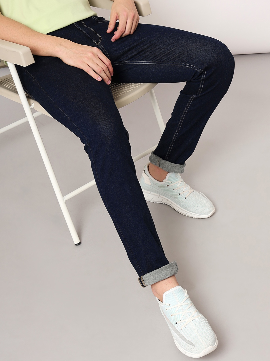 

Lee Men Mid-Rise Slim Fit Clean Look Stretchable Jeans, Blue