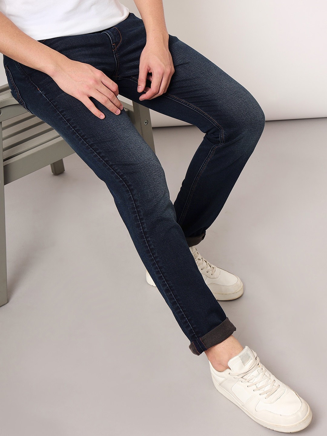 

Lee Men Slim Fit Light Fade Clean Look Stretchable Jeans, Blue