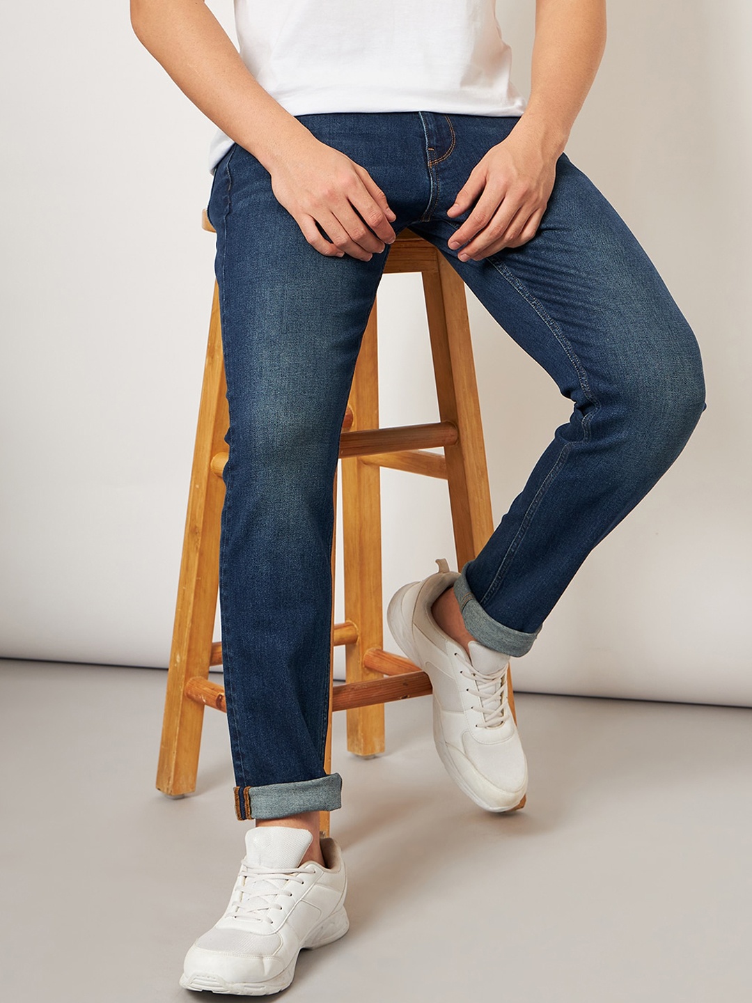 

Lee Men Mid-Rise Slim Fit Clean Look Light Fade Stretchable Jeans, Blue