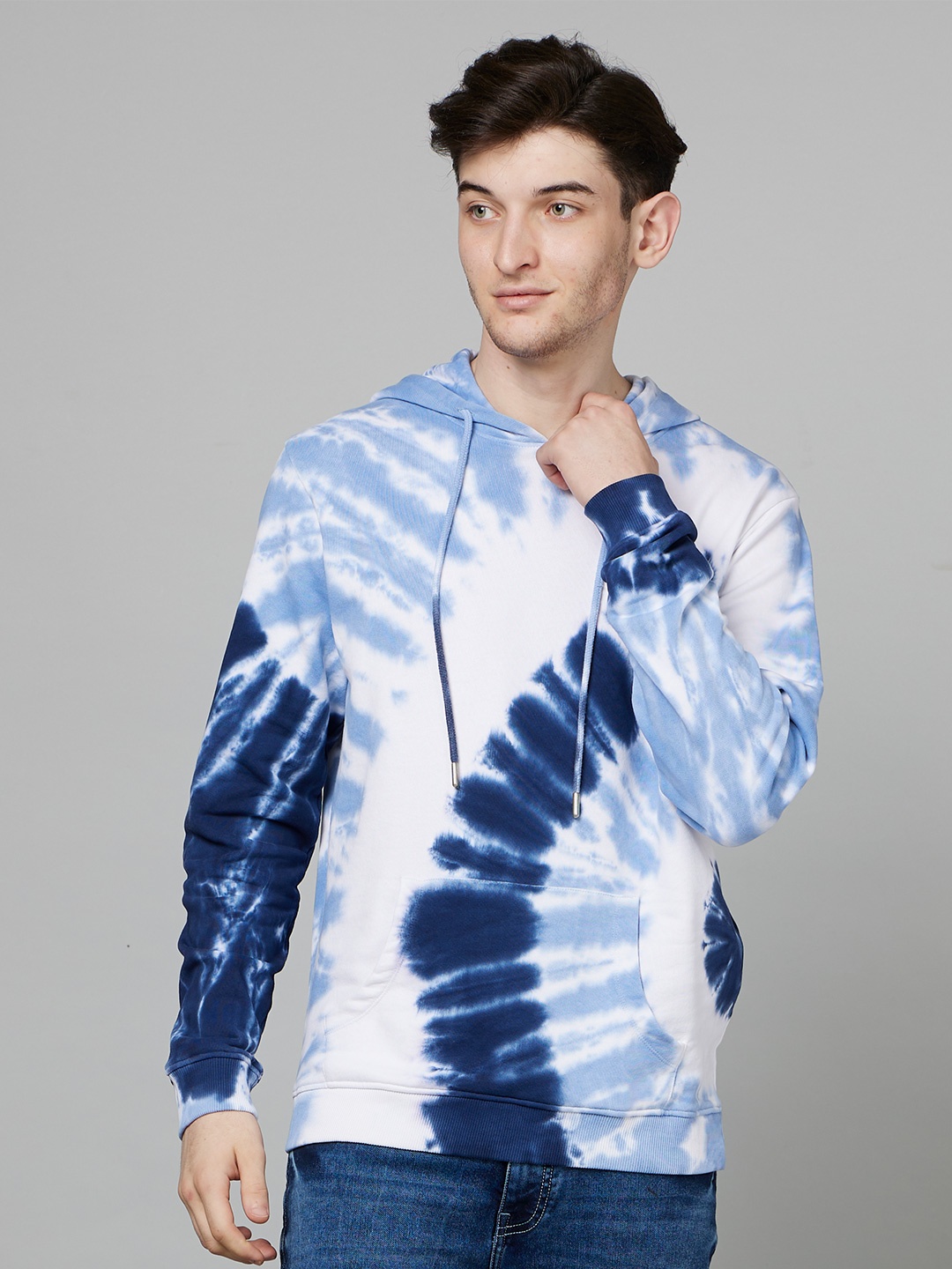 

Celio Tie & Dyed Hooded Sweatshirt, Blue