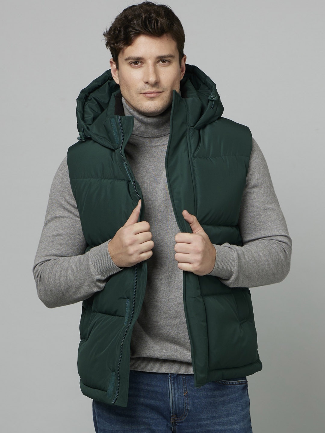 

Celio Sleeveless Hooded Puffer Jacket, Green