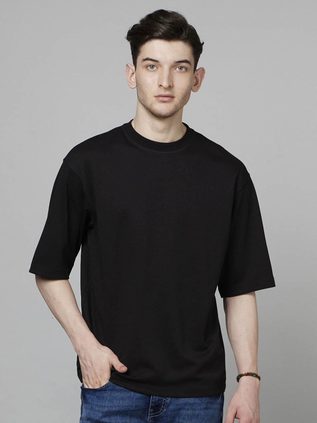 

Celio Round Neck Short Sleeves Cotton Casual T-Shirt, Black