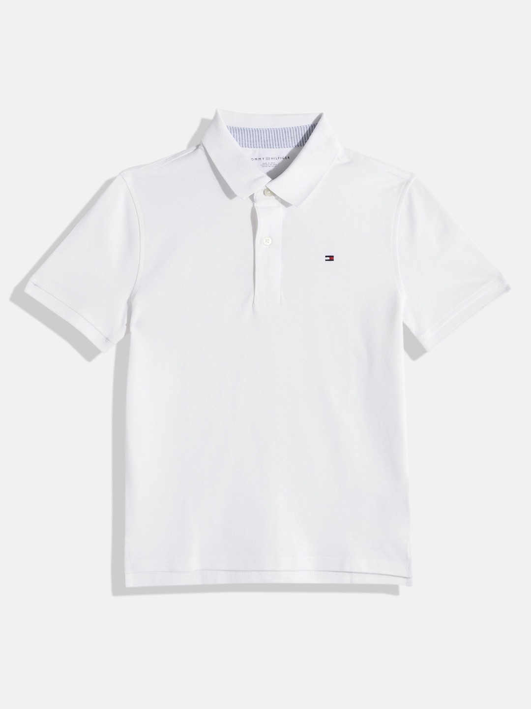 

Tommy Hilfiger Boys Solid Polo Collar T-shirt, White