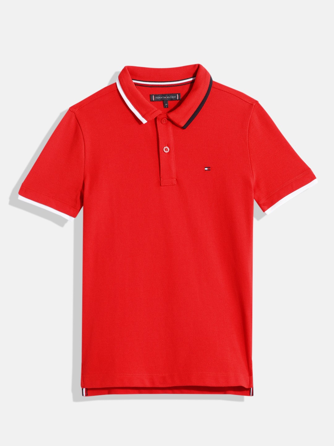 

Tommy Hilfiger Boys Polo Collar Pure Cotton T-shirt, Red
