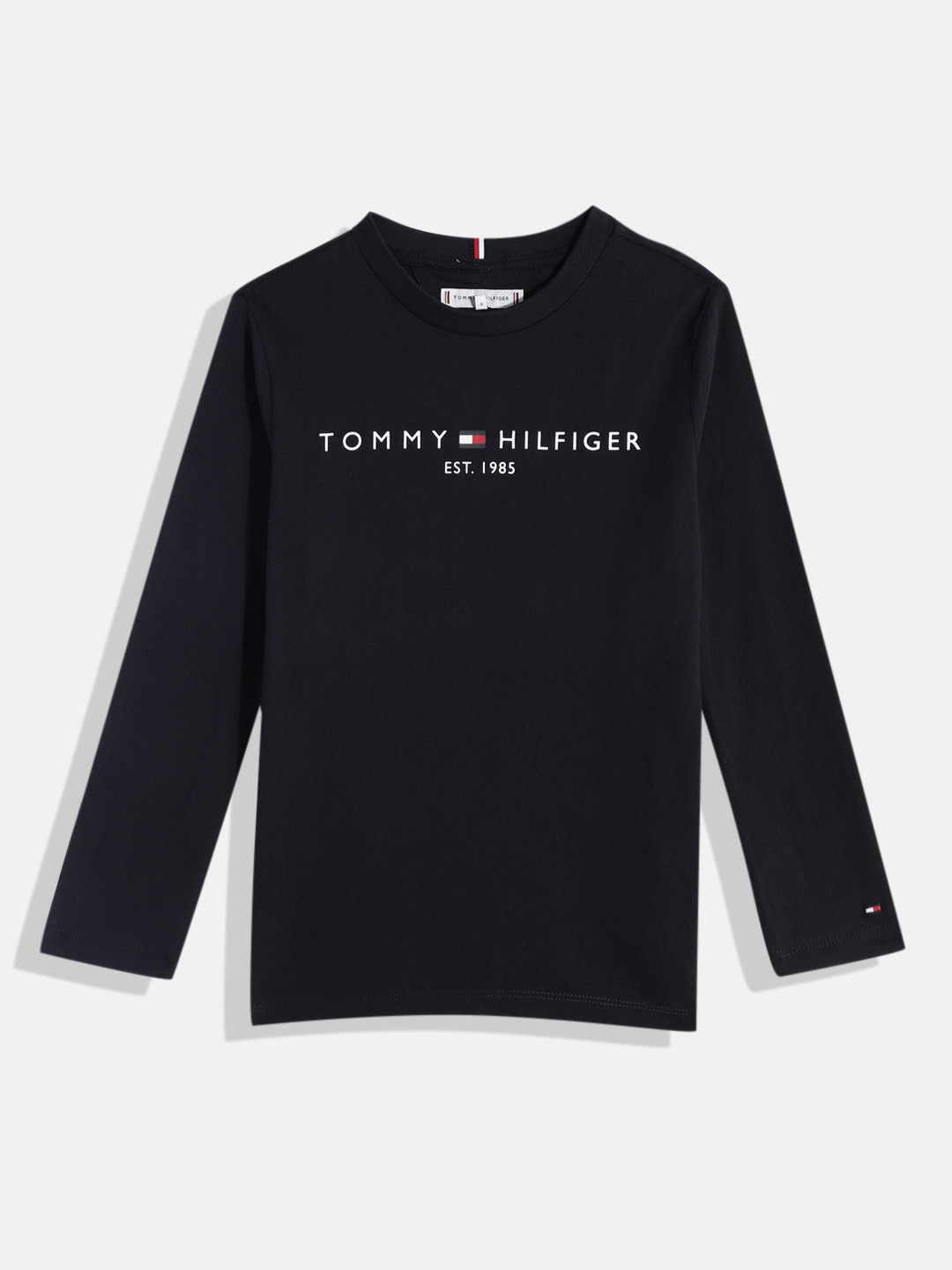 

Tommy Hilfiger Boys Brand Logo Printed Pure Cotton T-shirt, Navy blue