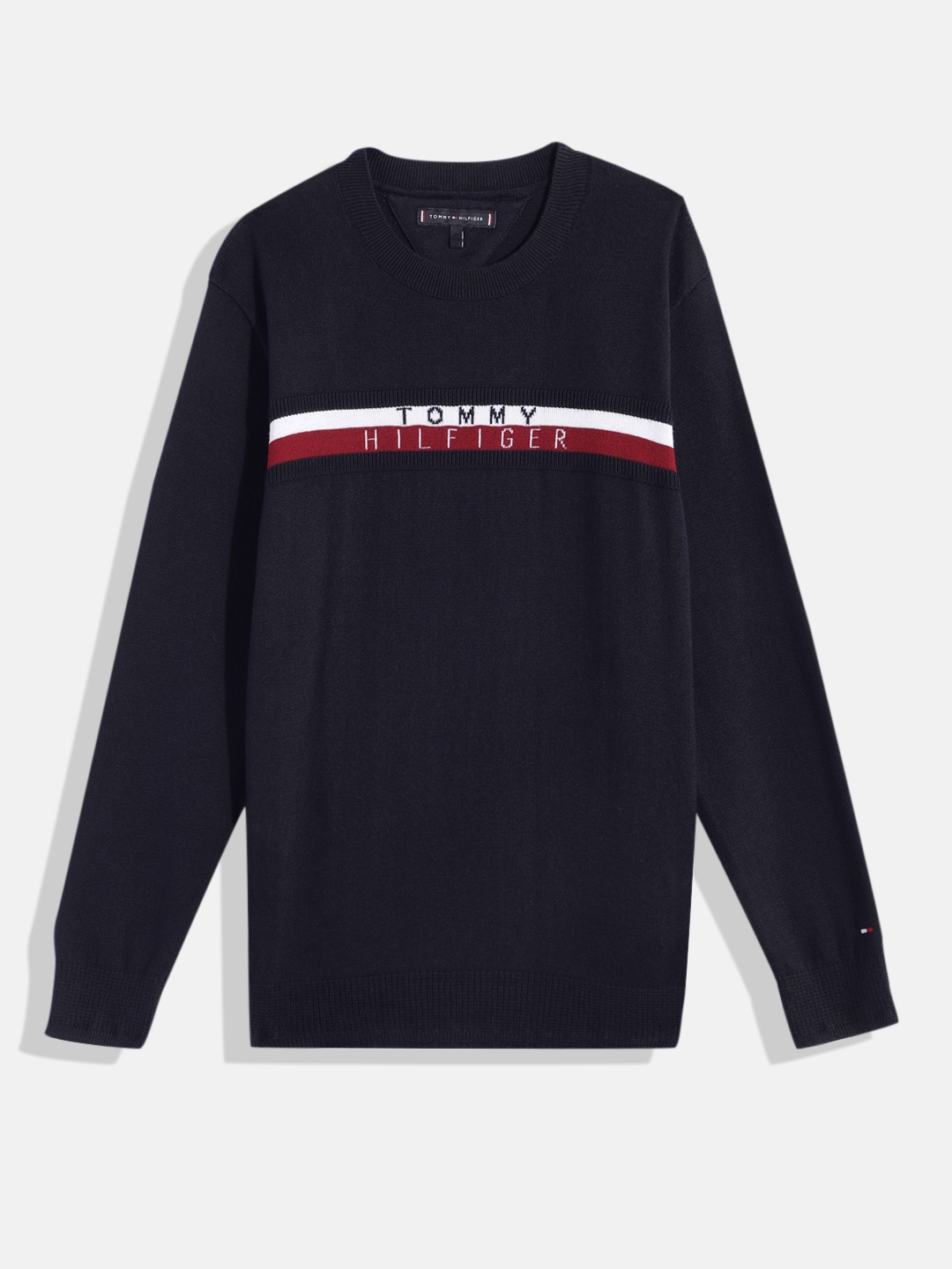 

Tommy Hilfiger Boys Striped Pure Cotton Sweatshirt, Navy blue