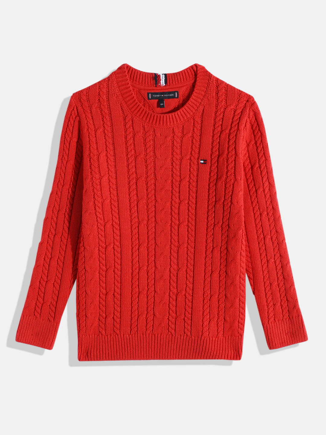 

Tommy Hilfiger Boys Cable Knit Pullover, Red