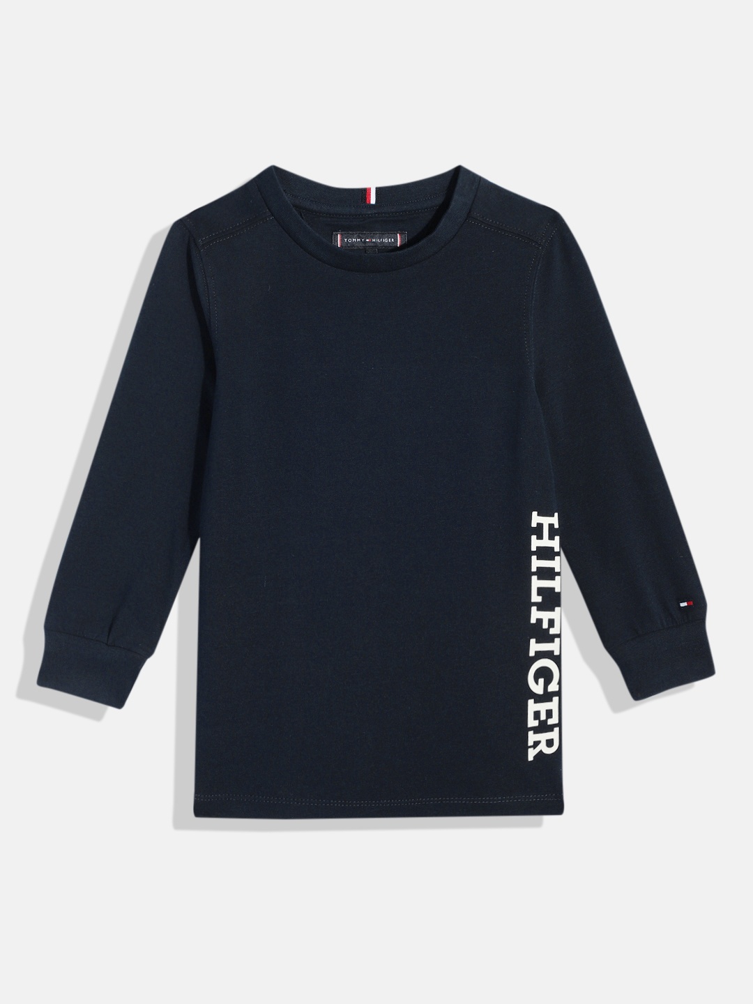 

Tommy Hilfiger Boys Brand Logo Placement Print Knitted T-shirt, Navy blue