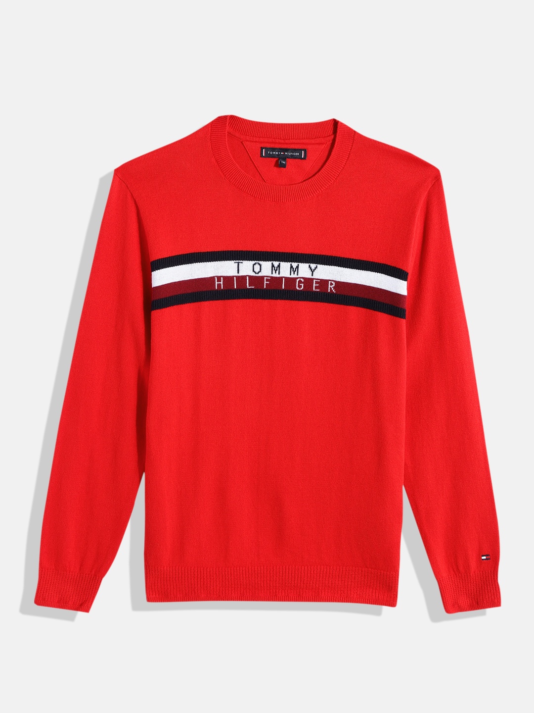 

Tommy Hilfiger Boys Striped Pullover, Red