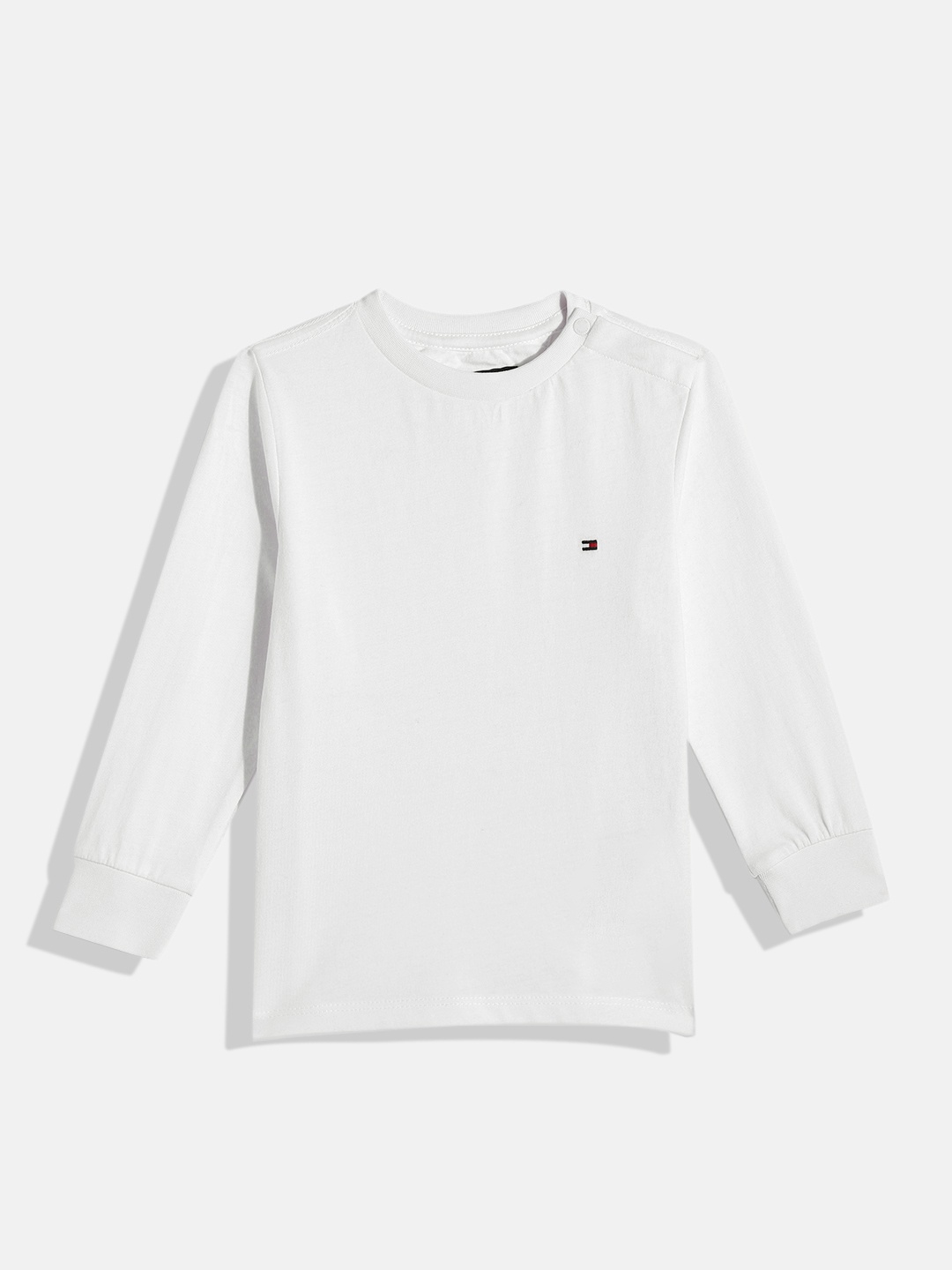 

Tommy Hilfiger Boys Solid Knitted Pure Cotton T-shirt, White