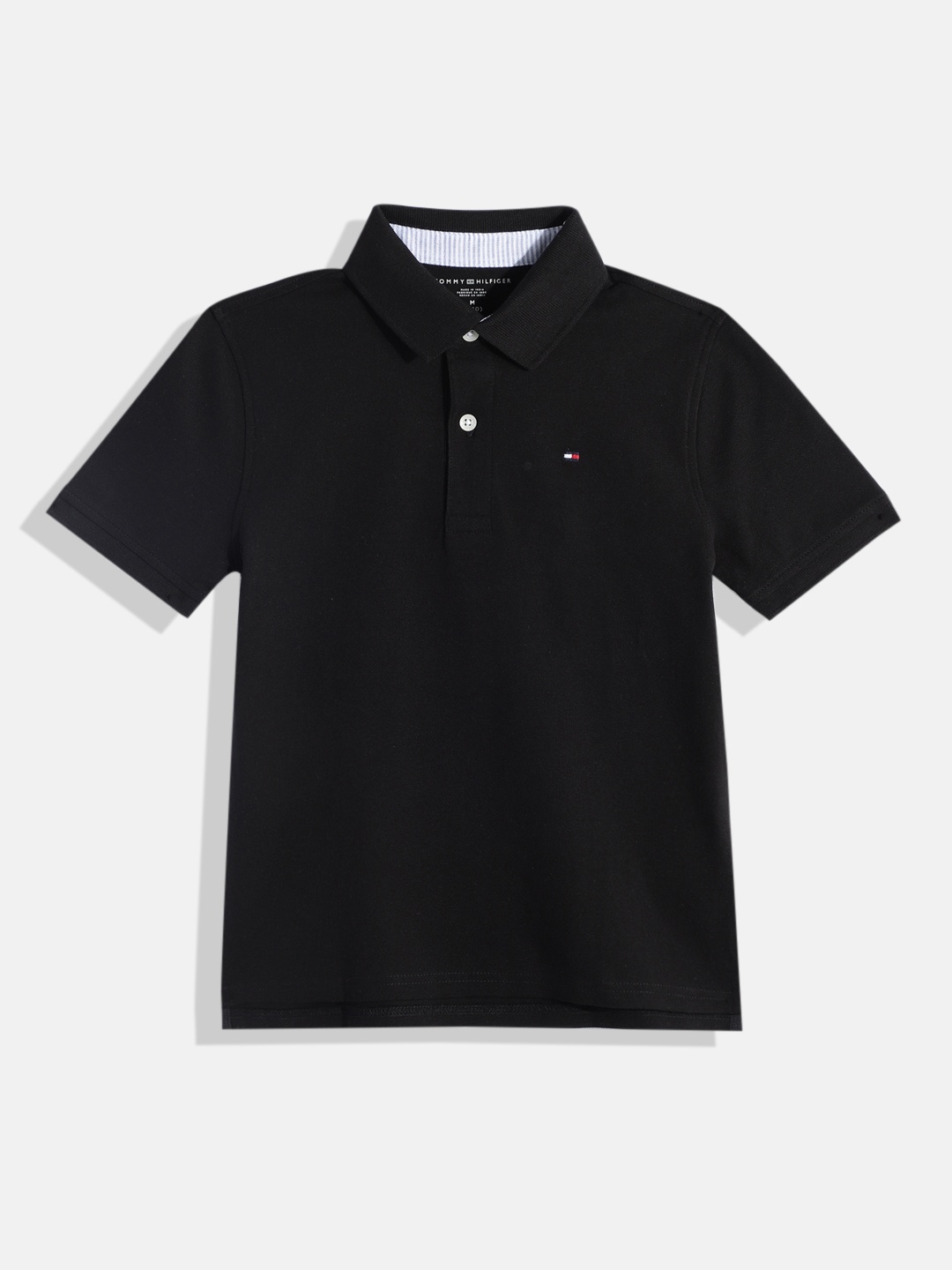 

Tommy Hilfiger Boys Solid Polo Collar T-shirt, Black