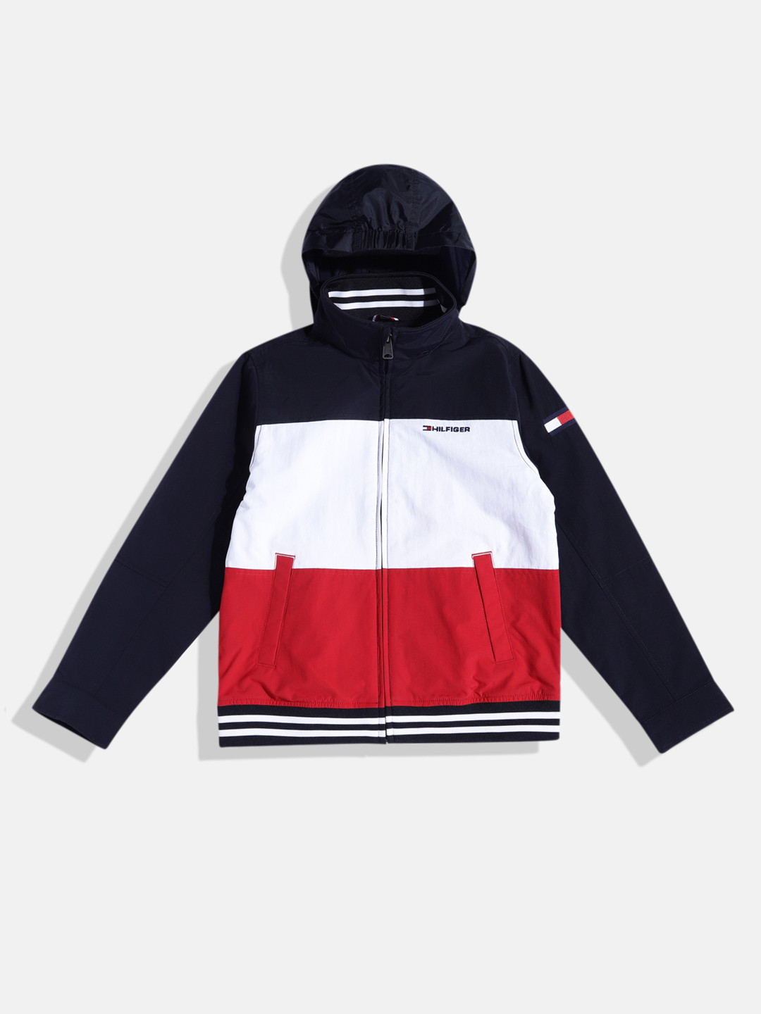 

Tommy Hilfiger Boys Colourblocked Yacht Windcheater Jacket, Navy blue