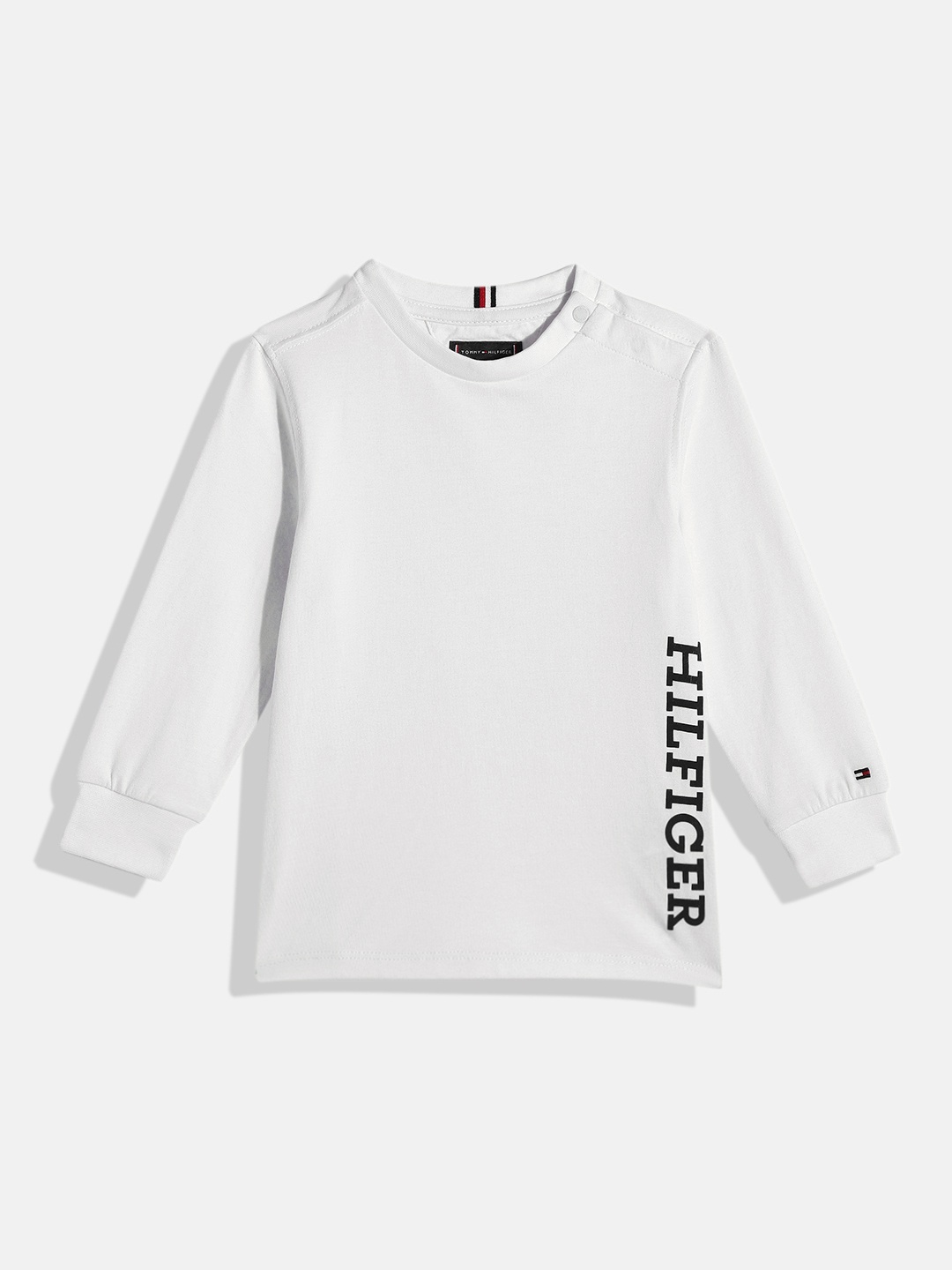 

Tommy Hilfiger Boys Brand Logo Placement Print Knitted T-shirt, White