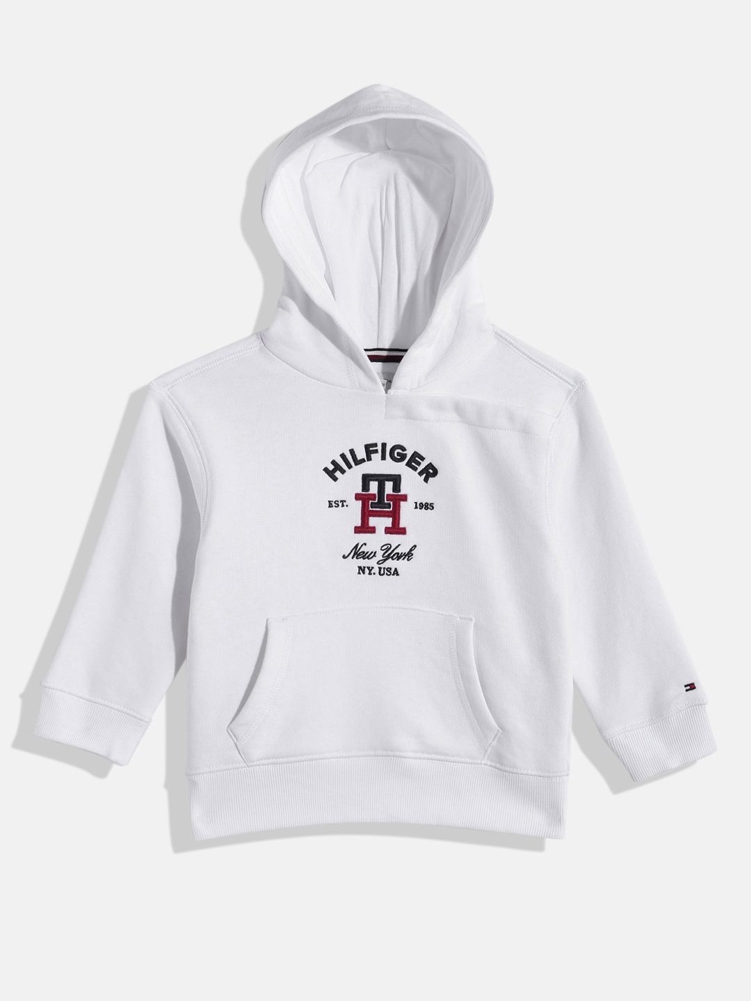 

Tommy Hilfiger Boys Brand Logo Embroidered Hooded Sweatshirt, White