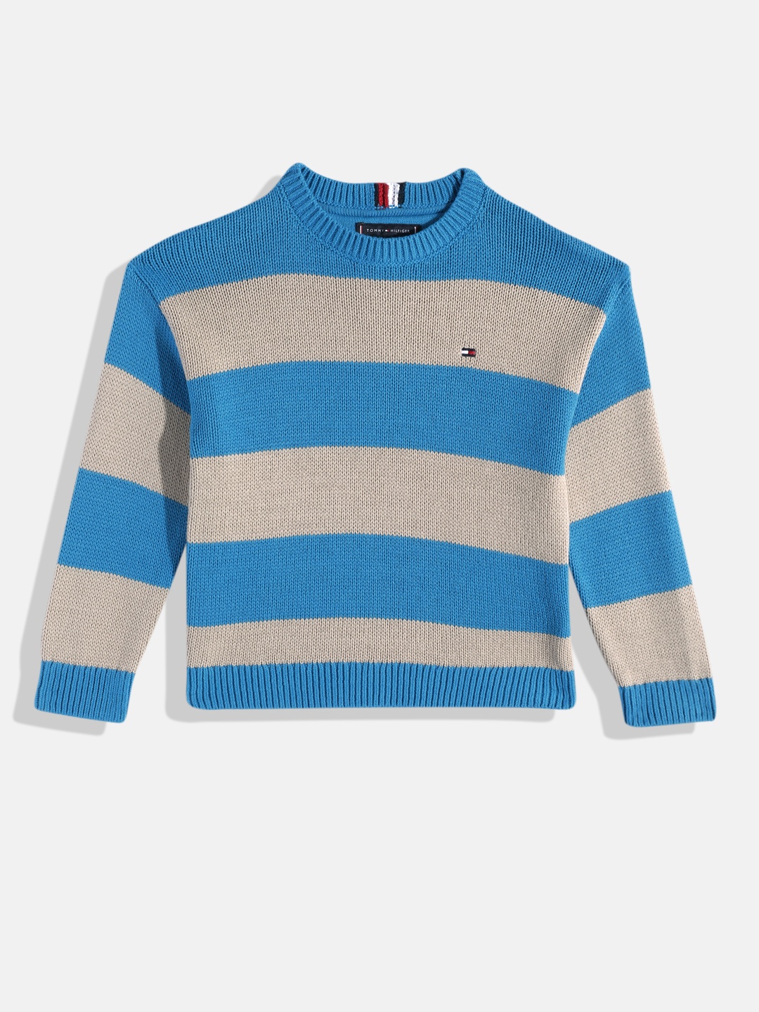 

Tommy Hilfiger Boys Striped Knitted Pullover, Beige