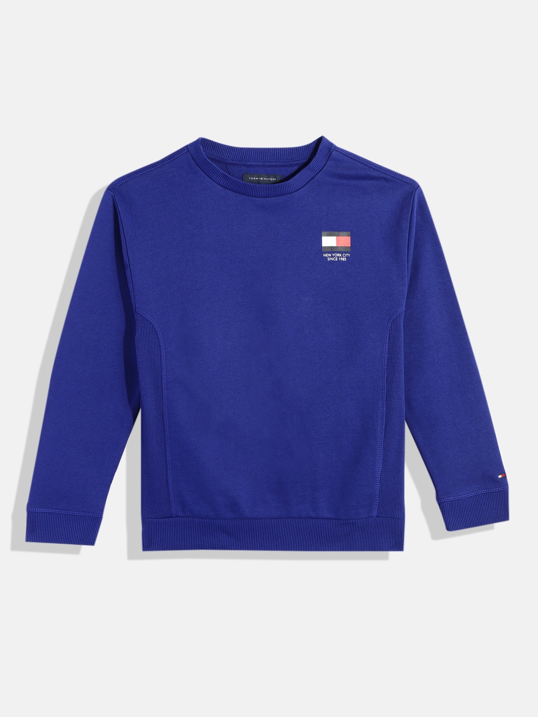 

Tommy Hilfiger Boys Minimal Brand Logo Printed Pure Cotton Sweatshirt, Blue