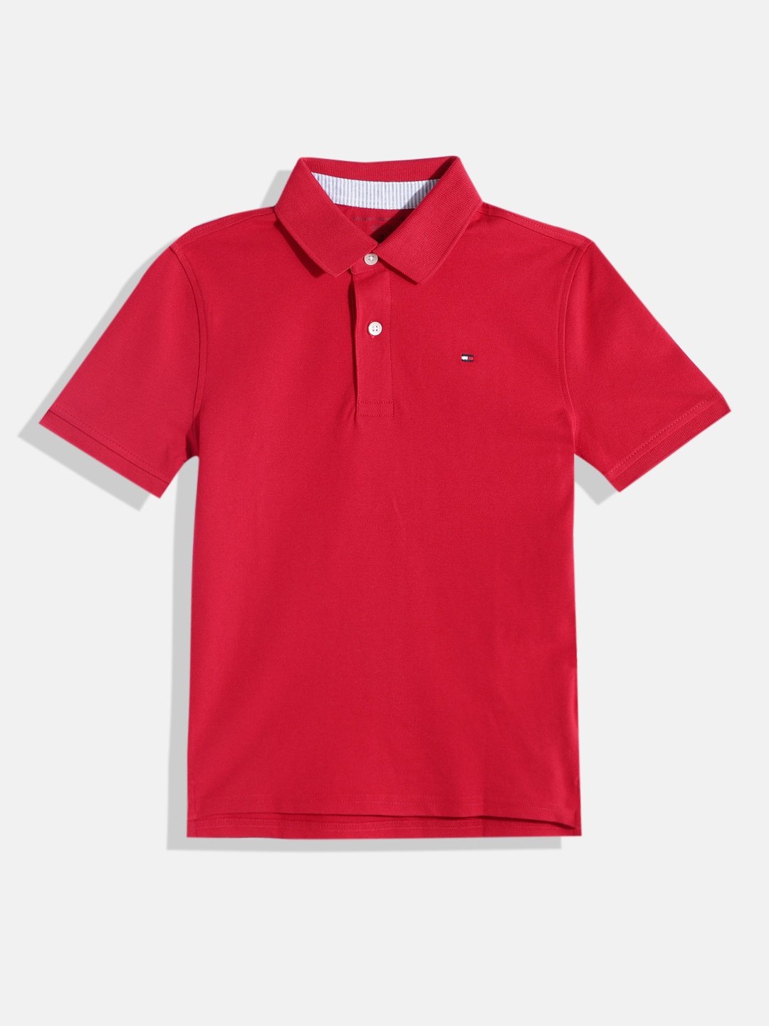 

Tommy Hilfiger Boys Solid Polo Collar T-shirt, Red
