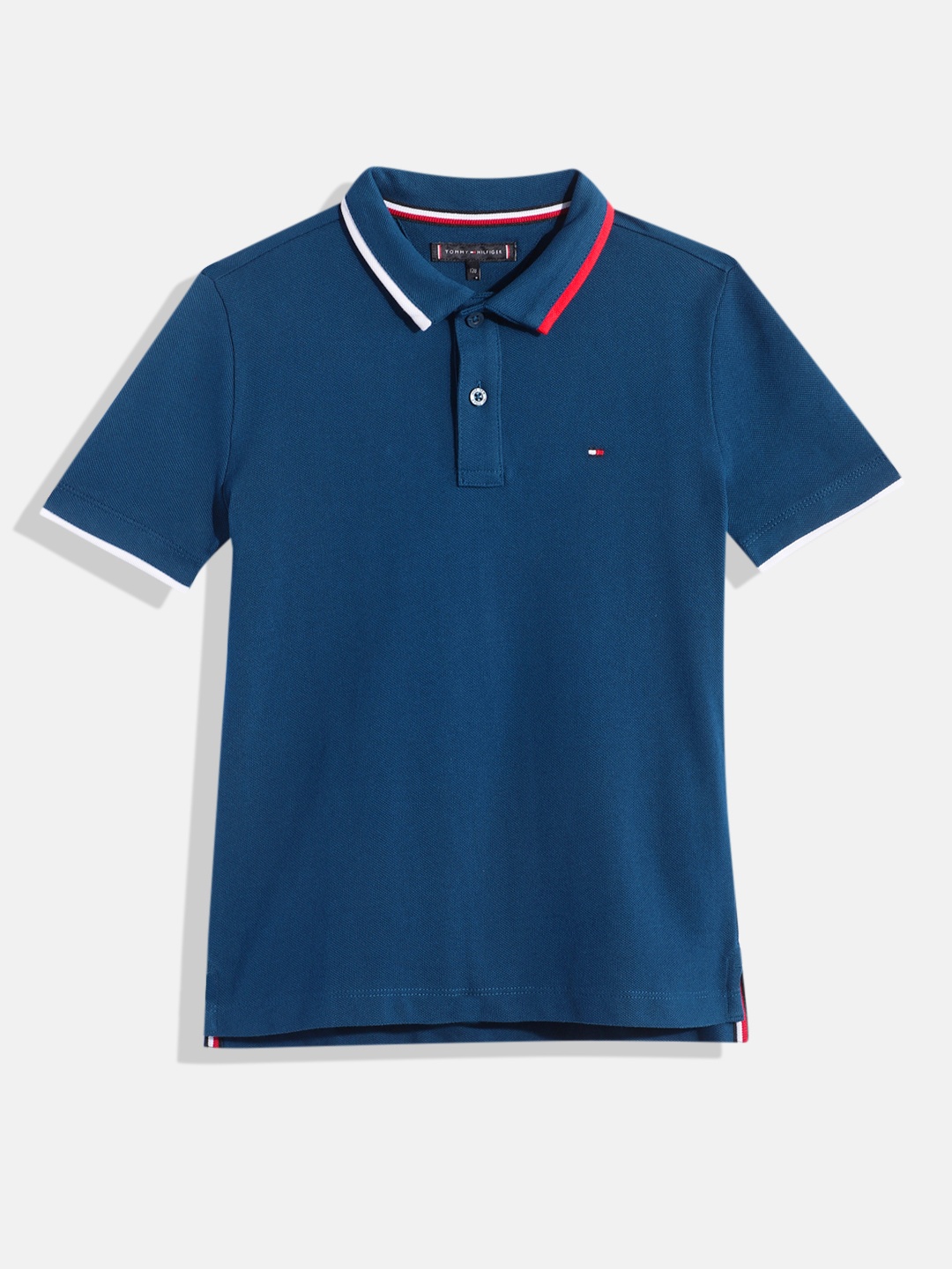 

Tommy Hilfiger Boys Polo Collar Pure Cotton T-shirt, Navy blue