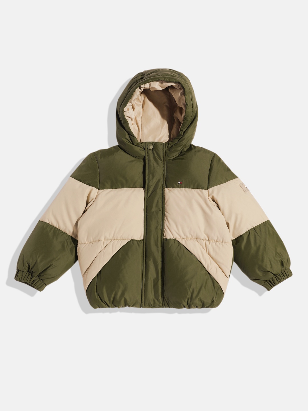 

Tommy Hilfiger Boys Colourblocked Padded Down Jacket, Olive