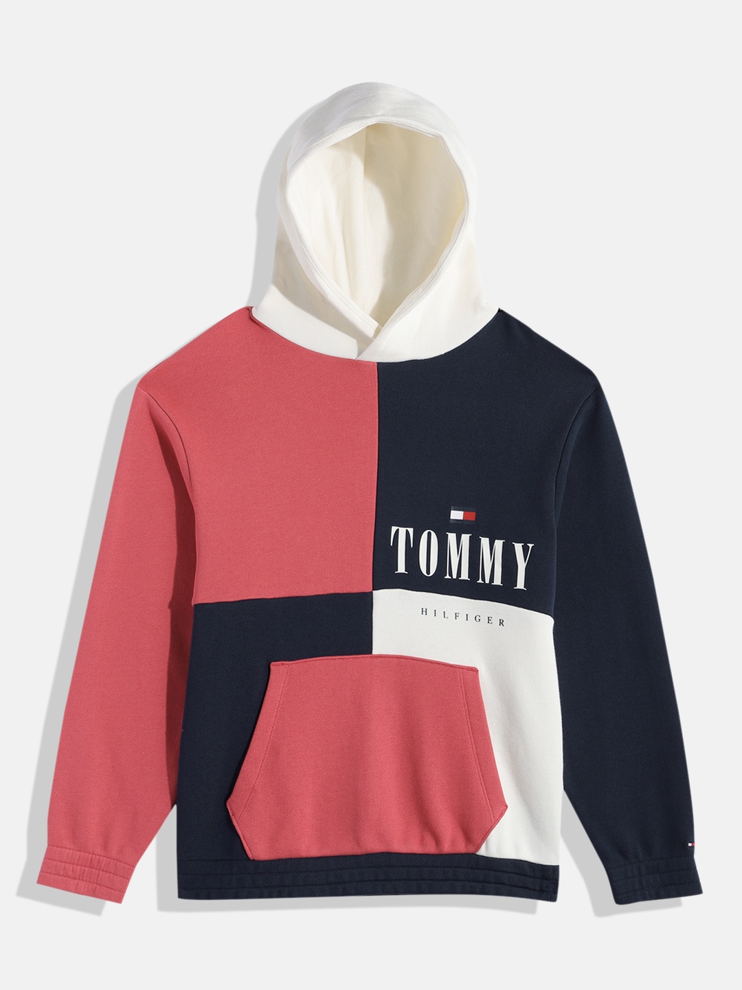 

Tommy Hilfiger Boys Colourblocked Pure Cotton Hooded Sweatshirt, Multi